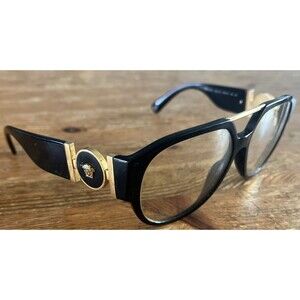 Versace Black Cat Eye Glasses Frames Gold Medusa Model 4372 Eyeglasses Used